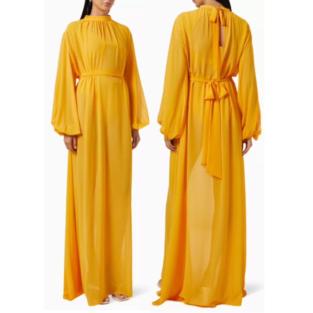 NWT Andrea Iyamah Sade Cover-Up Maaxi Dress Marigold Women's Size S/M Beach Swim